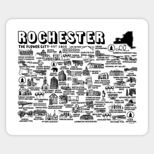 Rochester New York Map Art Sticker